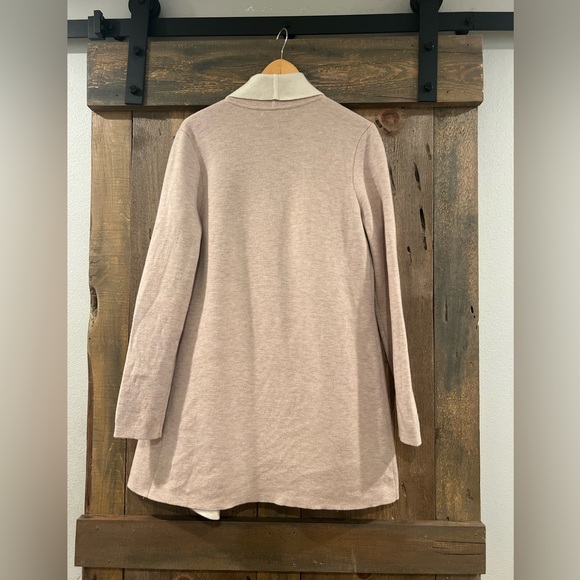 Boden Wool Blend Two Tone Ivory/Tan open-front cardigan sweater jacket Medium - Picture 7 of 7